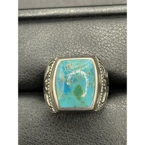 New Condition Sterling Silver Turquoise Ring Turkish 9 Grams Size 9 H10
